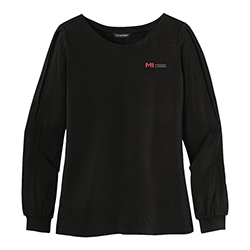 MI LADIES LUXE KNIT JEWEL NECK TOP