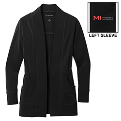 MI LADIES MICROTERRY CARDIGAN SWEATER