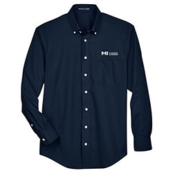 MI MEN'S BROADCLOTH WOVEN DRESS SHIRT