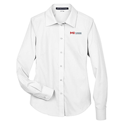 MI LADIES BROADCLOTH WOVEN DRESS SHIRT